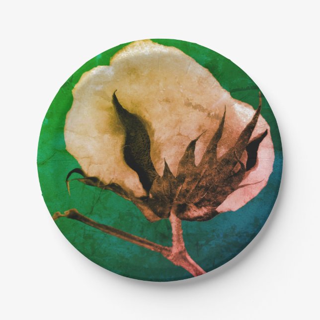 Cotton Boll Paper Plate (Front)