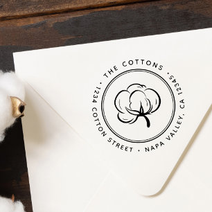 Cotton Boll Return Adddress Self-inking Stamp