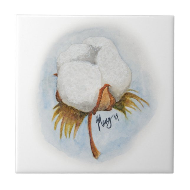 Cotton Boll Tile (Front)