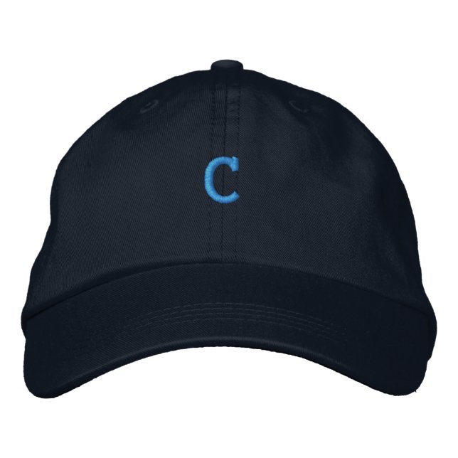 Cotton C -Initial Letter Monogram Handsome-Hat  Embroidered Hat (Front)