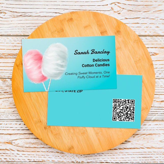 Cotton Candies Custom QR Business Card (Cotton Candies Custom QR Business Cards)