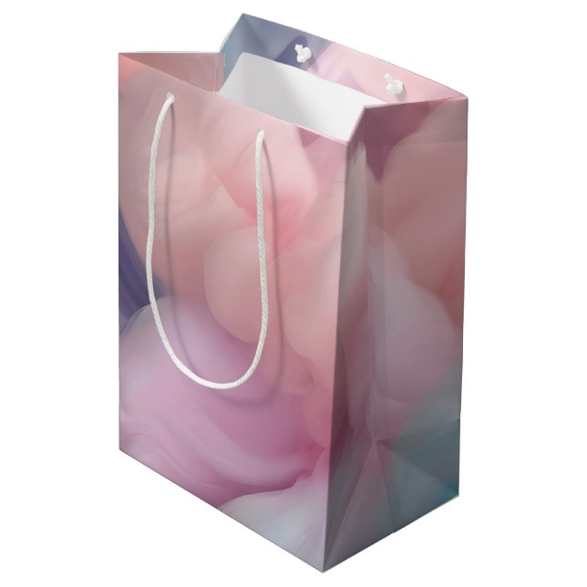 Cotton Candy Abstract Medium Gift Bag (Back Angled)