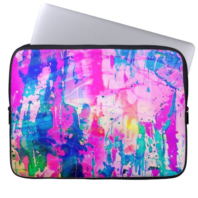 cotton candy abstract modern dream laptop sleeve (Front)