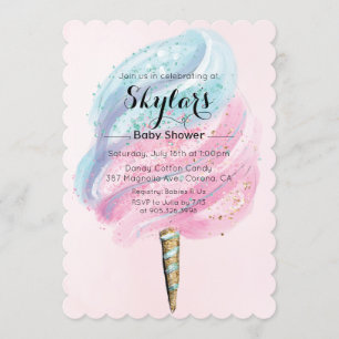 Cotton Candy Baby Shower Invitation