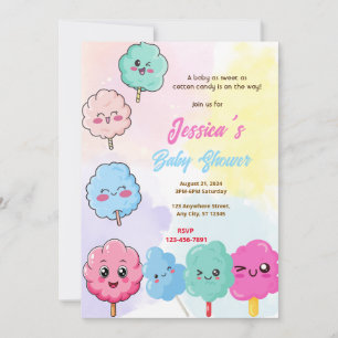 Cotton Candy Baby Shower Invitation