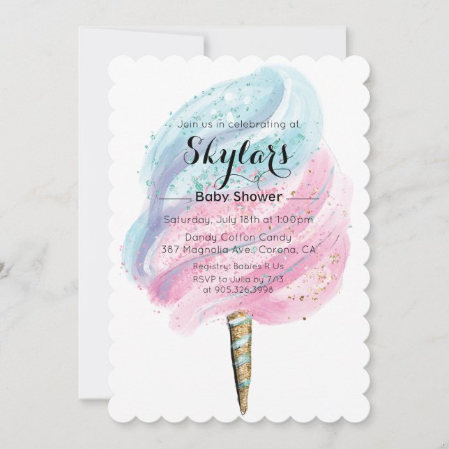 Cotton Candy Baby Shower Invitation (Front)