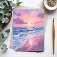 Cotton Candy Beach | Pink Ocean Waves Painting