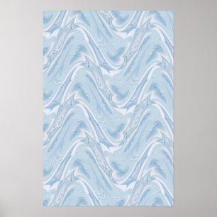 Cotton Candy Blue Abstract Poster