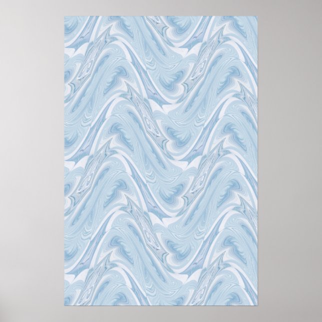 Cotton Candy Blue Abstract Poster (Front)