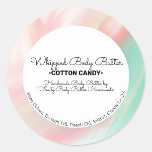 Cotton Candy Body Butter Bath Branding Packaging B Classic Round Sticker