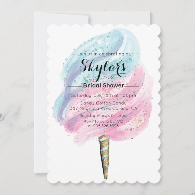 Cotton Candy Bridal Shower Invitation (Front)
