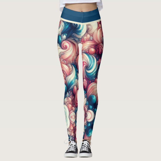 Cotton Candy Bubblegum Leggings (Front)