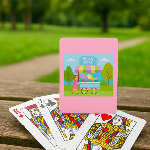 Cotton Candy Cart in Park Sweet Summer Treat Playing Cards