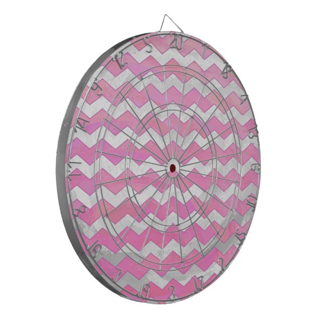 Cotton Candy Chevon Pattern Dartboard (Front Left)