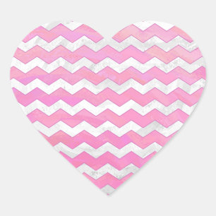 Cotton Candy Chevon Pattern Heart Sticker