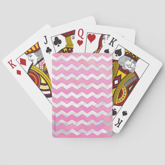 Cotton Candy Chevon Pattern Playing Cards (Back)