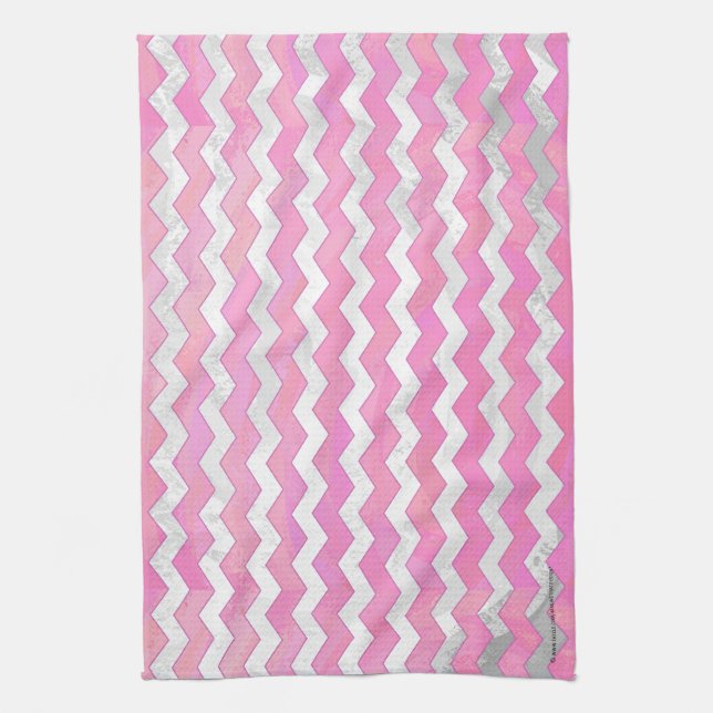 Cotton Candy Chevon Pattern Tea Towel (Vertical)