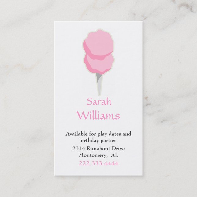 Cotton Candy Children Calling Card (Front)