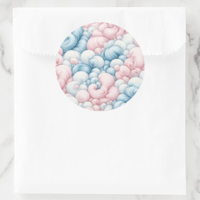 Cotton Candy Clouds Classic Round Sticker (Bag)