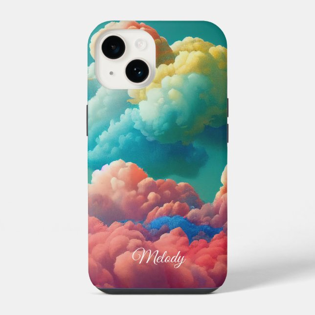 Cotton Candy Clouds Personalised iPhone Case (Back)