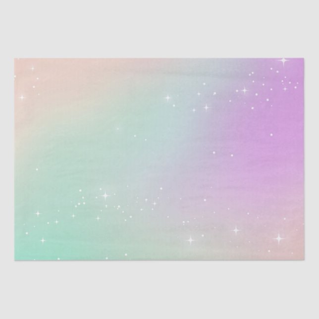 Cotton candy colour star sparkle cute rainbow  tissue paper (Front)