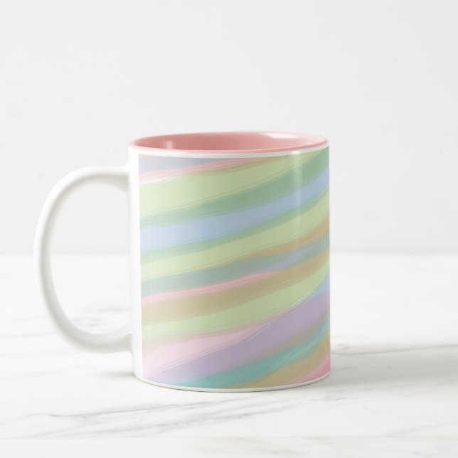 Cotton candy colours striped Mug (Left)