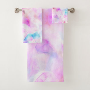 Cotton Candy Colours Watercolor Glam Bath Towel Set