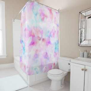 Cotton Candy Colours Watercolor Glam Shower Curtain