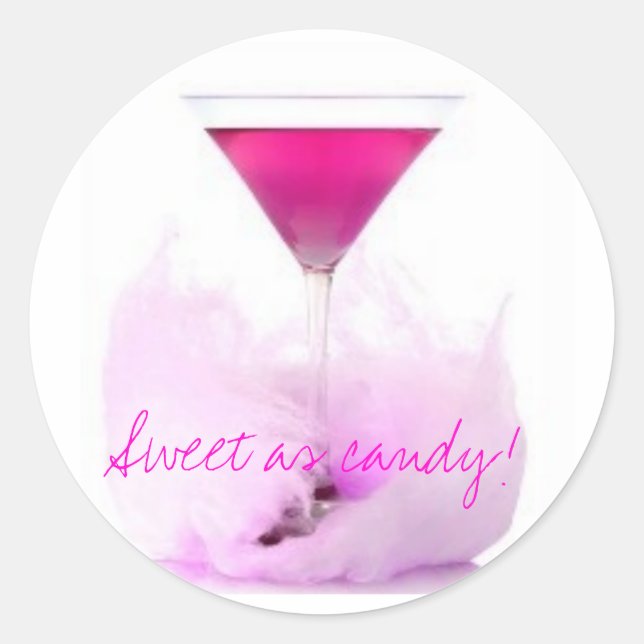 cotton candy cosmo classic round sticker (Front)