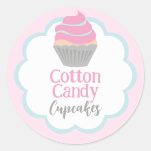 Cotton Candy Cupcake Scallop Label