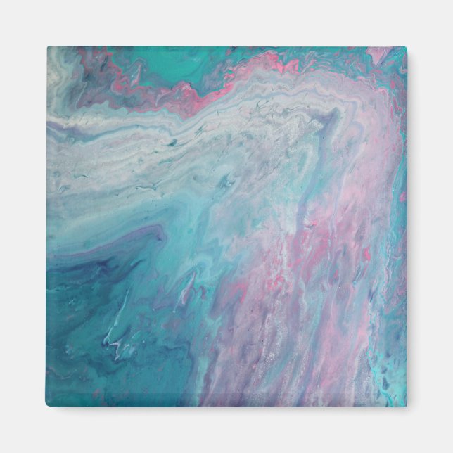 Cotton Candy Dreams Fluid Art Magnet (Front)