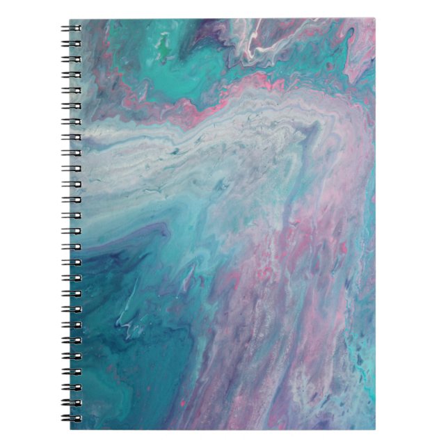 Cotton Candy Dreams Fluid Art Notebook (Front)
