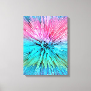 Cotton Candy Energy Burst Fractal Art Canvas Print