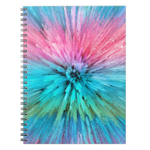 Cotton Candy Energy Burst Fractal Art Notebook