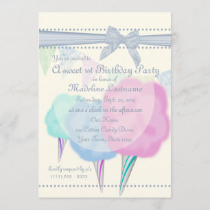 Cotton Candy Fair Birthday Invitation