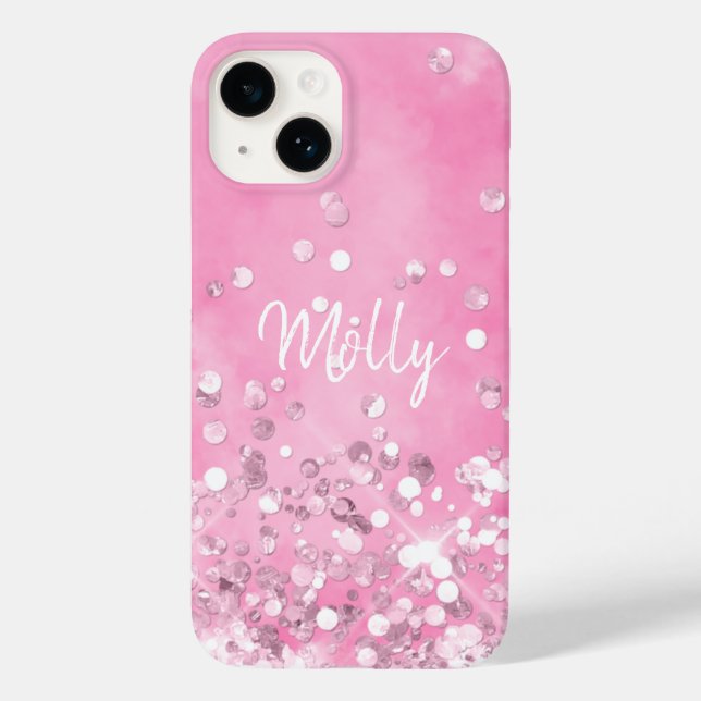 Cotton candy glitter cute pink girly Case-Mate iPhone case (Back)