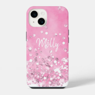 Cotton candy glitter cute pink girly iPhone 14 case