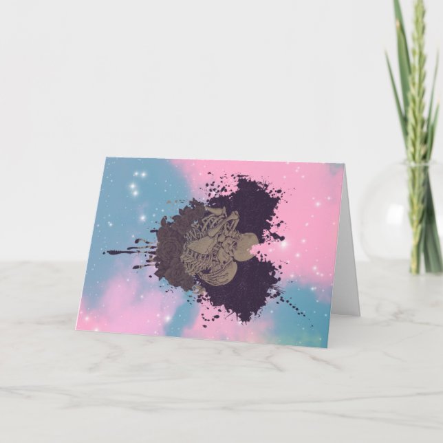 Cotton Candy Goth Love Valentines Day Card (Front)