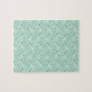 Cotton Candy Green Abstract Jigsaw Puzzle