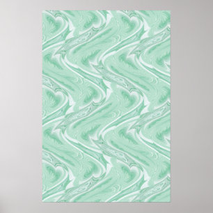 Cotton Candy Green Abstract Poster
