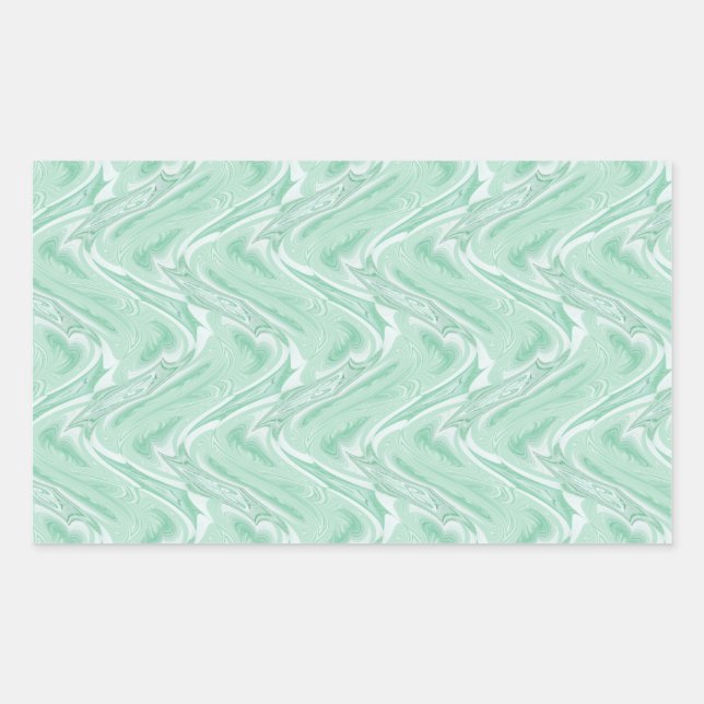Cotton Candy Green Abstract Rectangular Sticker (Front)