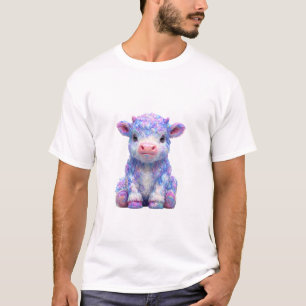 Cotton Candy Highland Cow Pastel Aesthetic Men T-Shirt