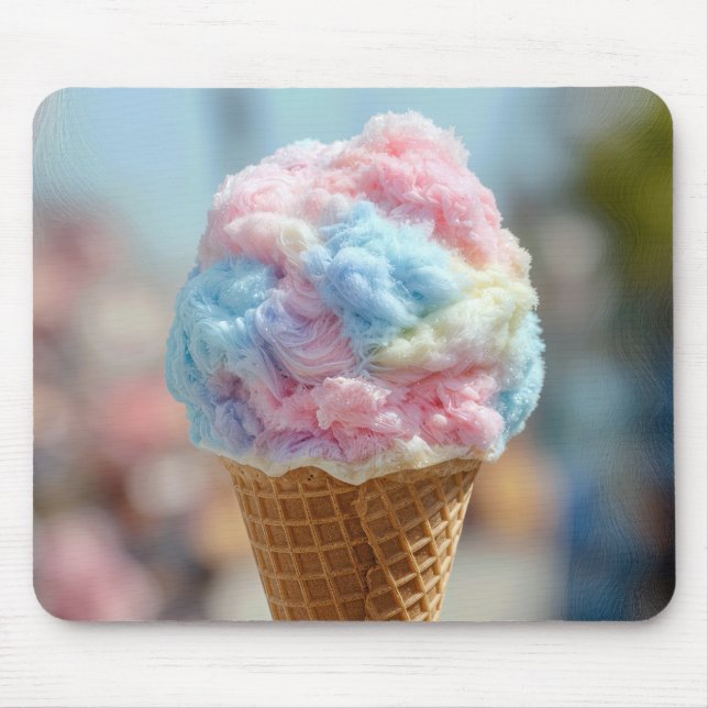 Cotton Candy in a Waffle Cone Mouse Mat (Front)