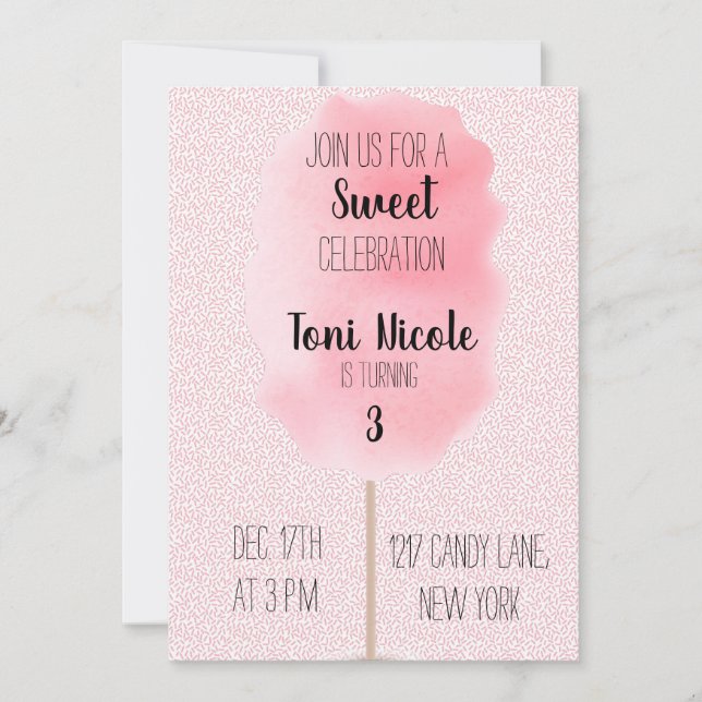 Cotton Candy Invitation (Front)