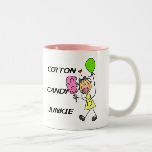 Cotton Candy Junkie Tshirts and Gifts Two-Tone Coffee Mug
