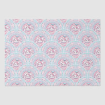 Cotton Candy Kawaii Bunny Mandala Art Deco Scallop