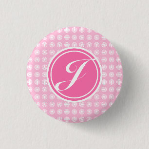 Cotton Candy Monogram 3 Cm Round Badge