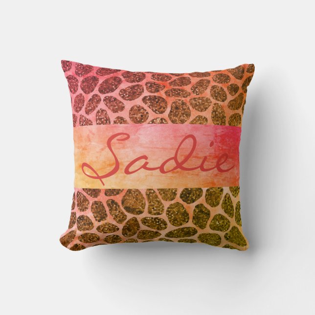 Cotton Candy Patchwork Animal Print Cushion (Front)