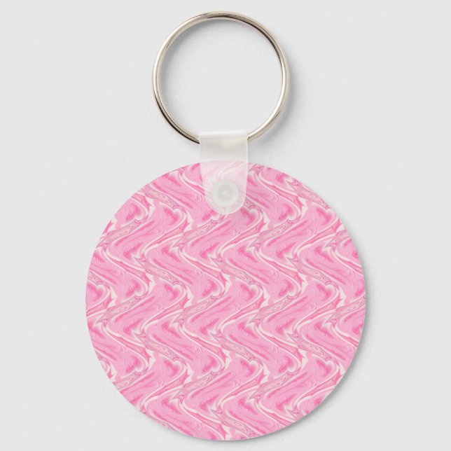 Cotton Candy Pink Abstract Key Ring (Front)