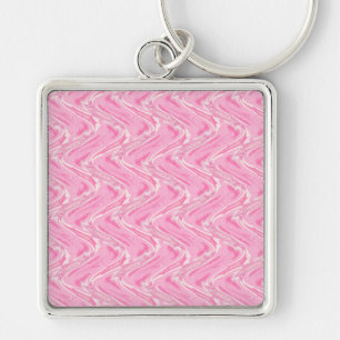 Cotton Candy Pink Abstract Key Ring